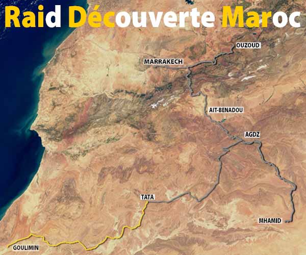 Raid Découverte Maroc - Goulimin - itinéraire
