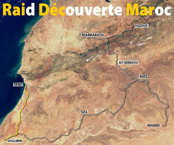 Raid Découverte Maroc - Tifnit - itinéraire