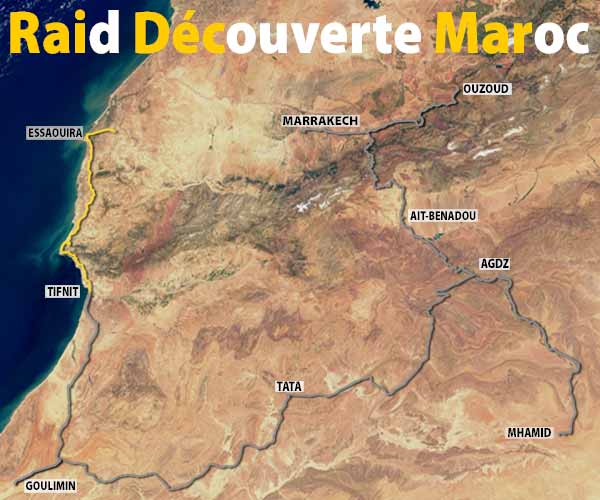 Raid Découverte Maroc - Essaouira - itinéraire